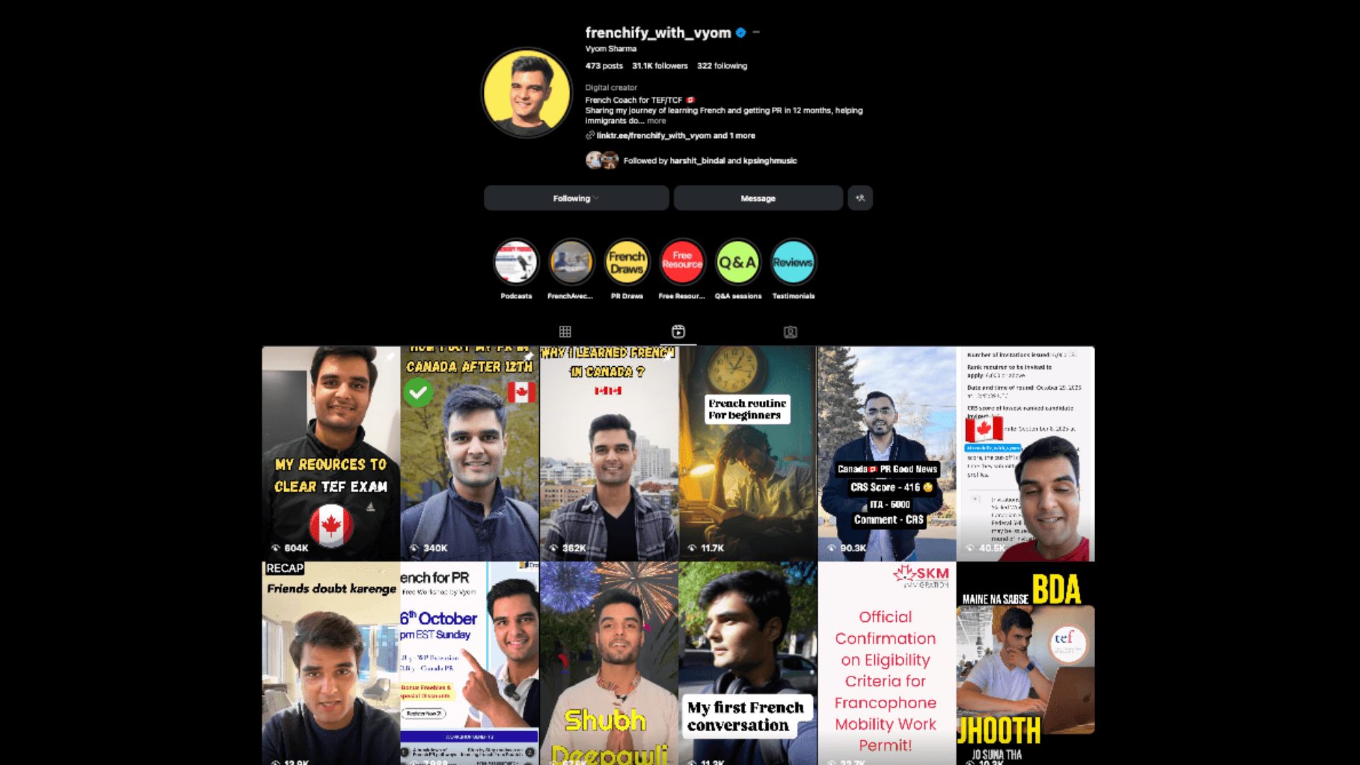 Frenchify With Vyom Instagram Profile - 15K+ followers