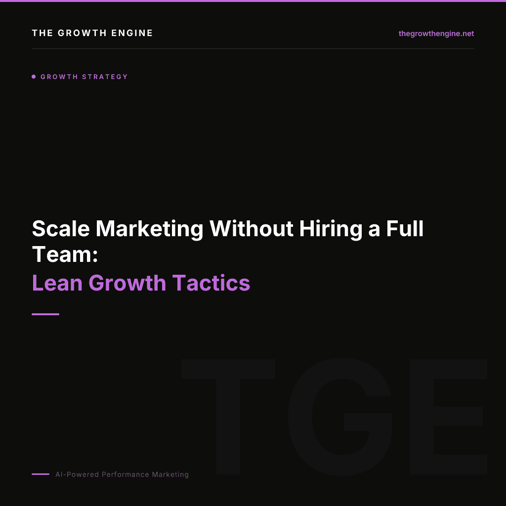 Scale Marketing Without Hiring a Full Team: Lean Growth Tactics